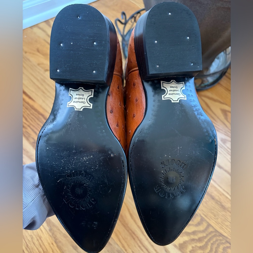 Men’s Cowboy Ostrich Boots Men’s Size 27.5 Mex 9 US Embroidered Made in Mexico - Picture 5 of 8